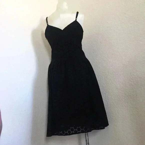 Tweeds Eyelet Adjustable Strap Sleeveless Dress - Picture 2 of 7